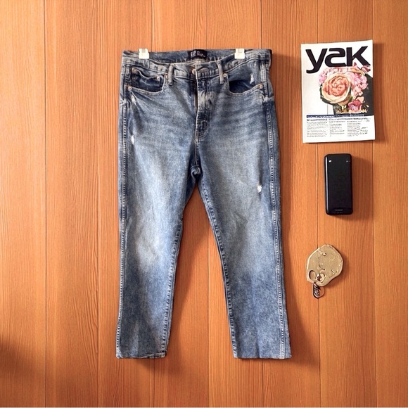 Y2K GAP High-Rise Straight Jeans 2003 Size 12 McBling Goldmine rare find classic - Picture 9 of 10